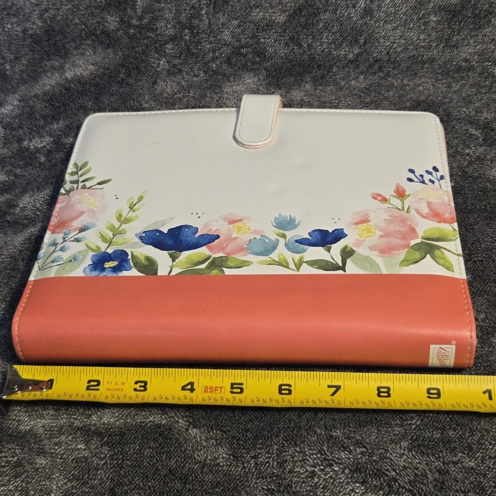 Stampin' Up! Floral 6 Ring Planner Binder Organizer Faux Leather Magnet Closure